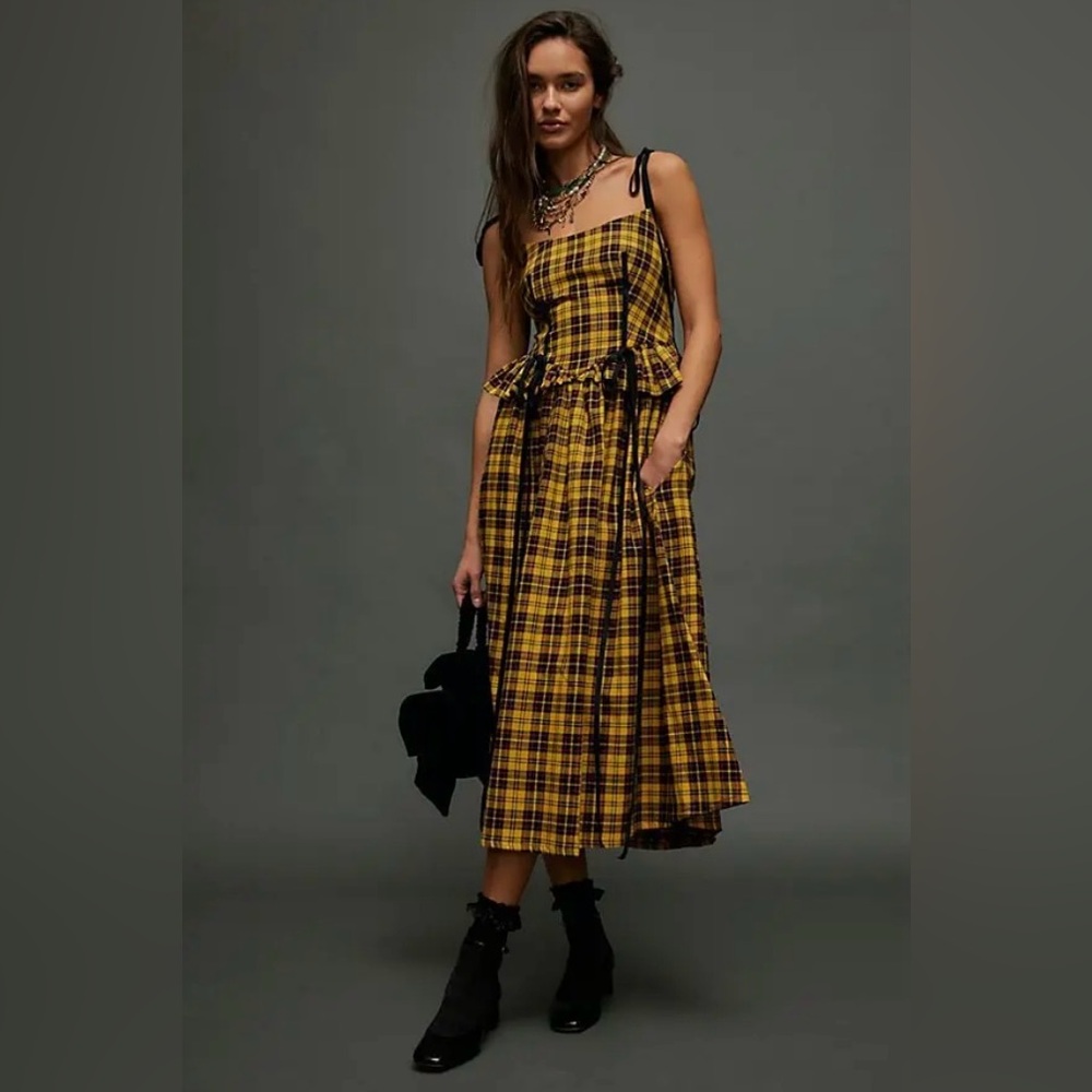 Free People x Eliza Faulkner Tessa Checks Midi Dress